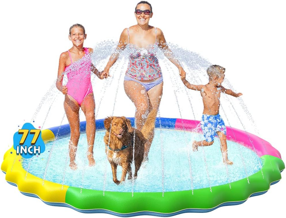 VISTOP Non-Slip Splash Pad for Kids - Fun Backyard Water Play