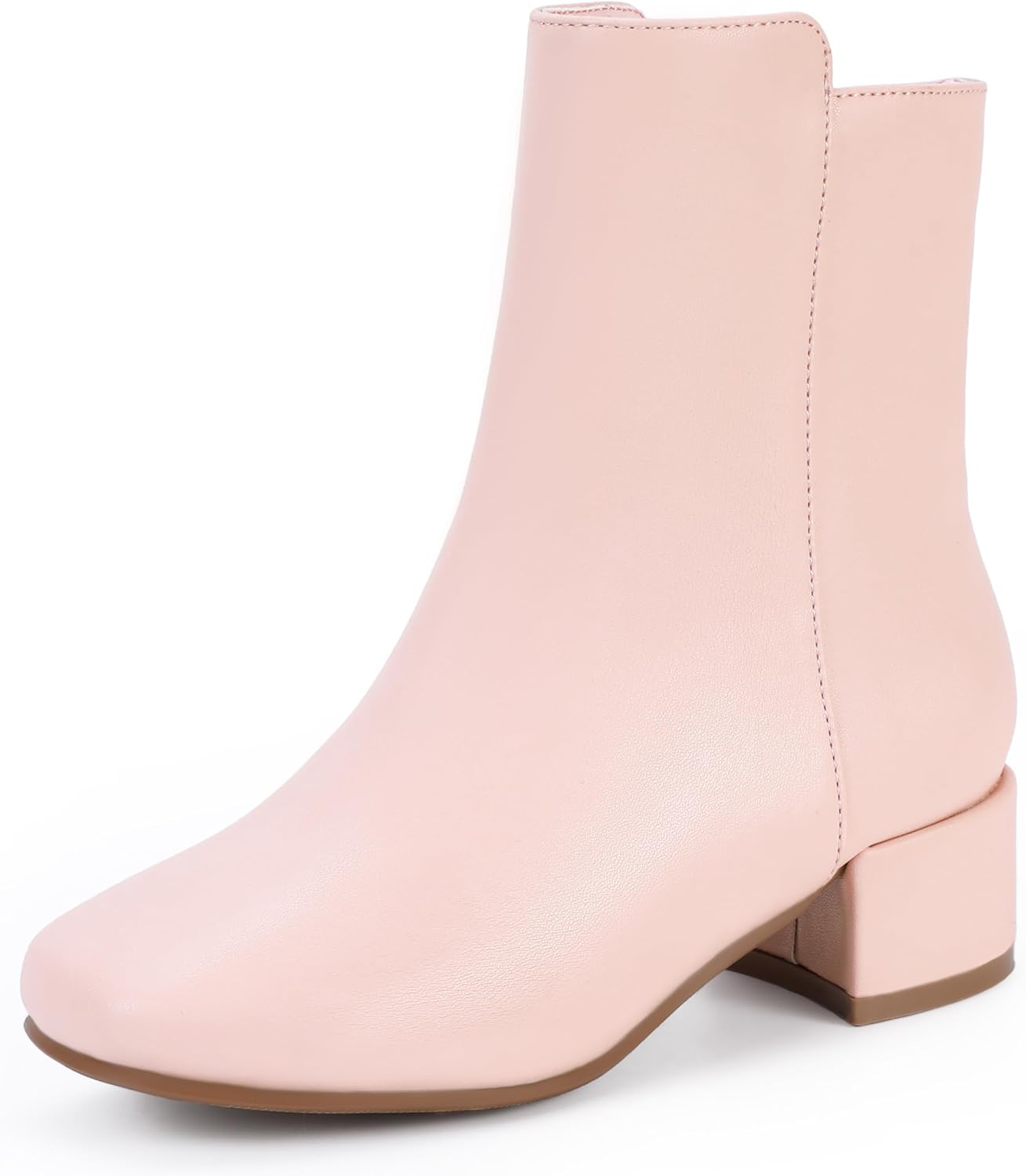 PANDANINJIA Girls Boots Fashion Square-Toe Dress Boots Low Heel