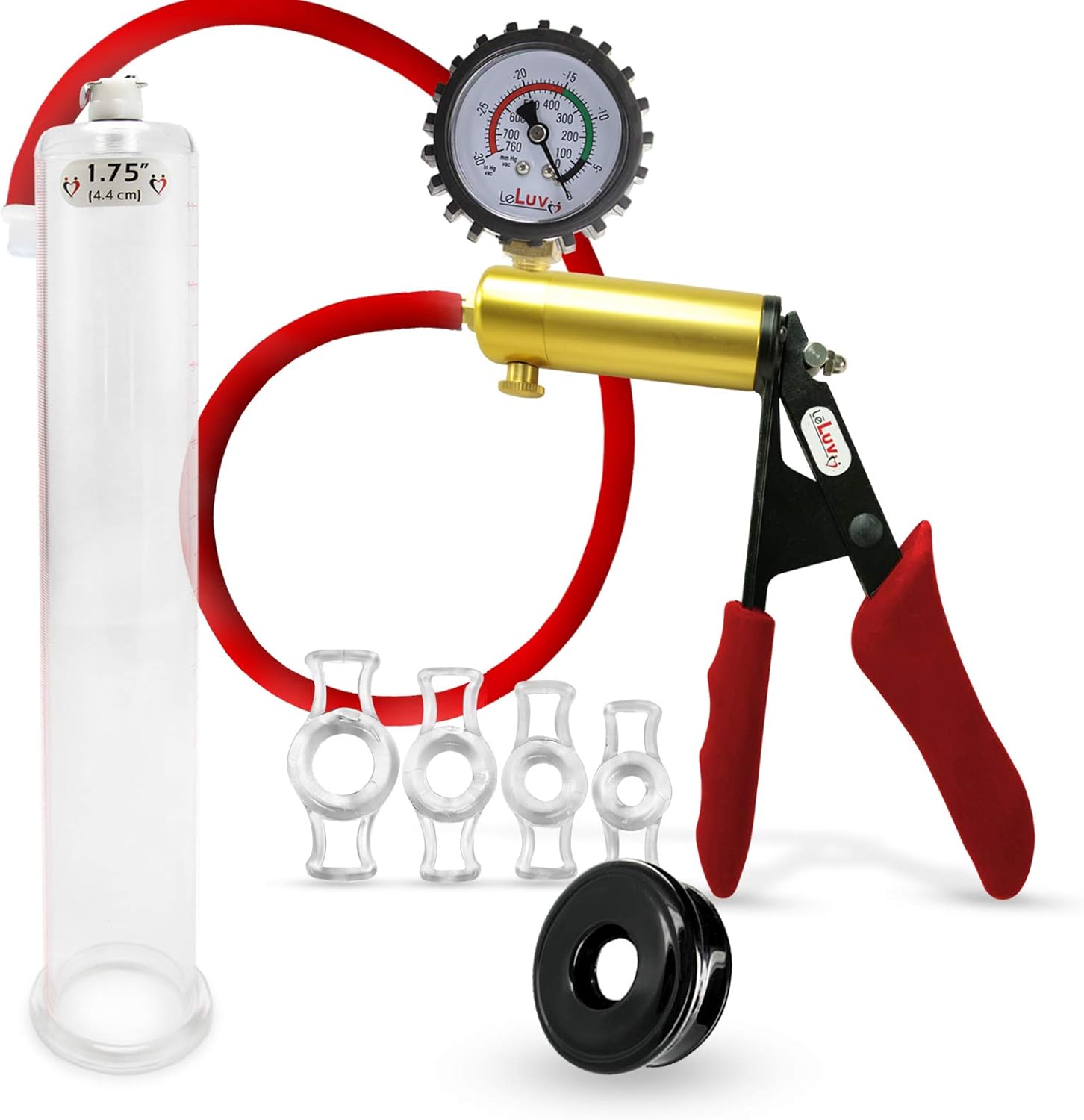 LeLuv Ultima Penis Pump Kit with Premium Silicone Grips