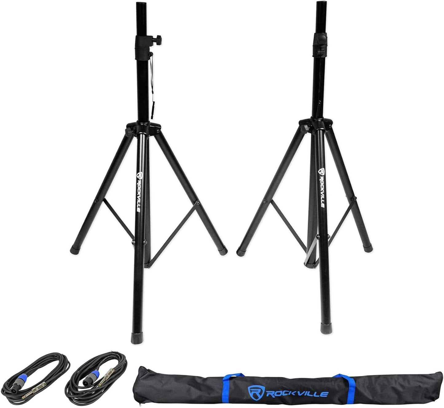 Rockville RVSS2-TSNL4 Adjustable Tripod Speaker Stands for DJs