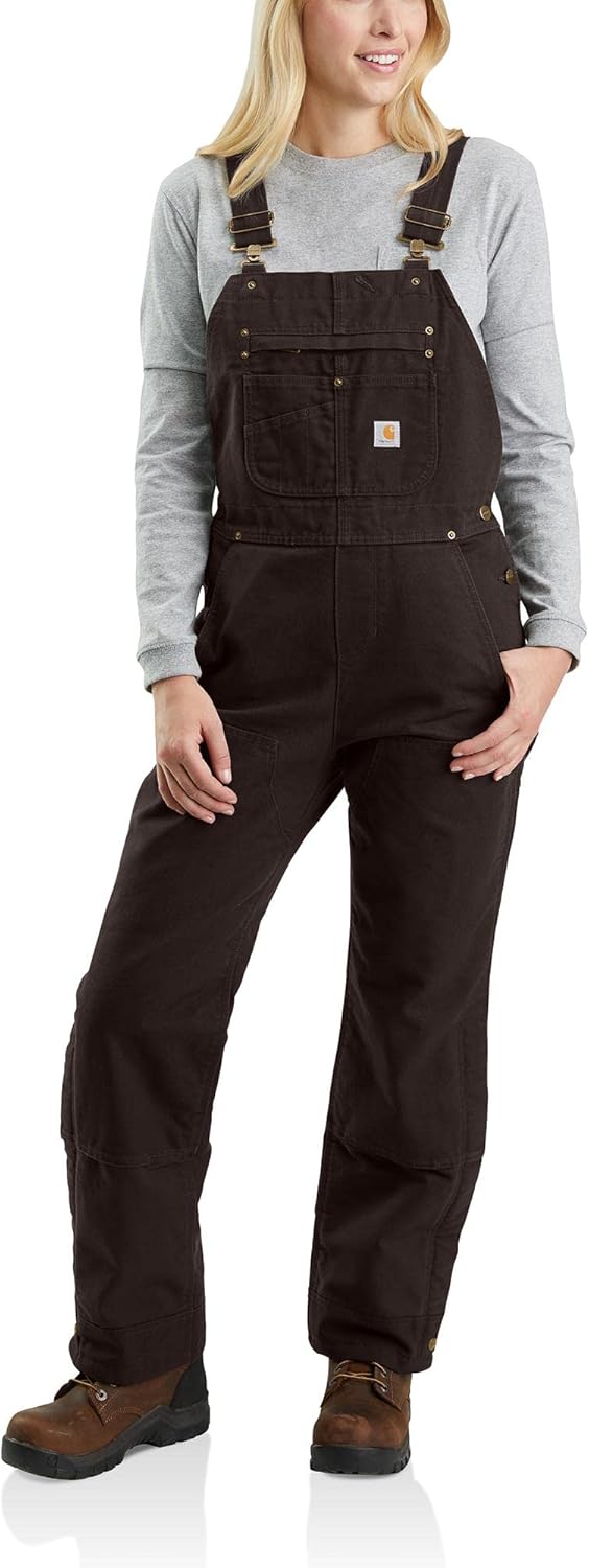 Carhartt Women's Washed Duck Bib Overalls - Quilt Lined Comfort