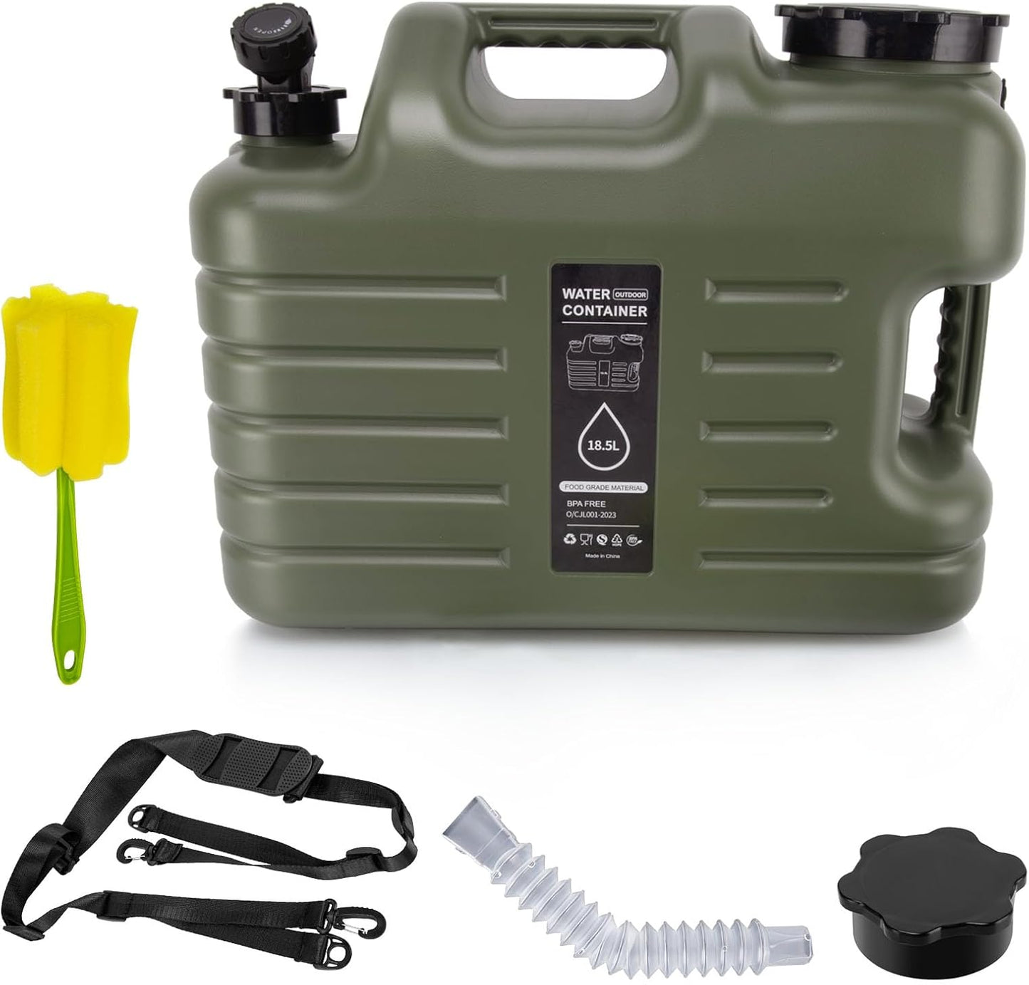 Portable 5 Gallon Camping Water Container with Spigot for Outdoors