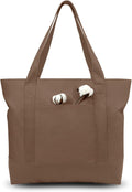 Canvas Tote Bags 3-Pack with Zipper Pocket - Durable, Large Capacity