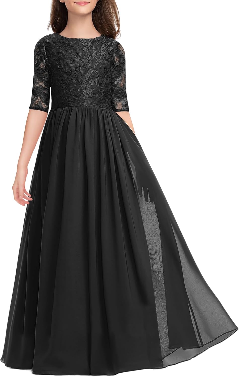 Elegant Vintage Lace Flower Girls Dress for Special Occasions