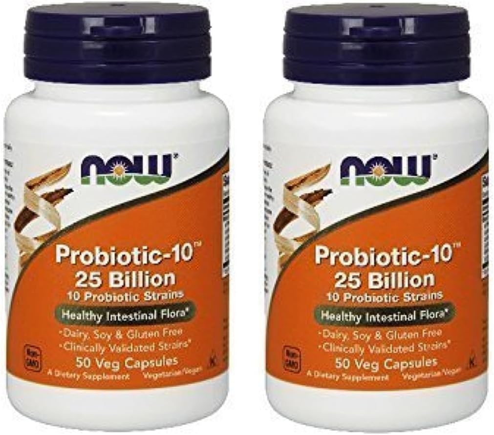 Now Probiotic-10 25 Billion for Digestive Health - 2 Pack