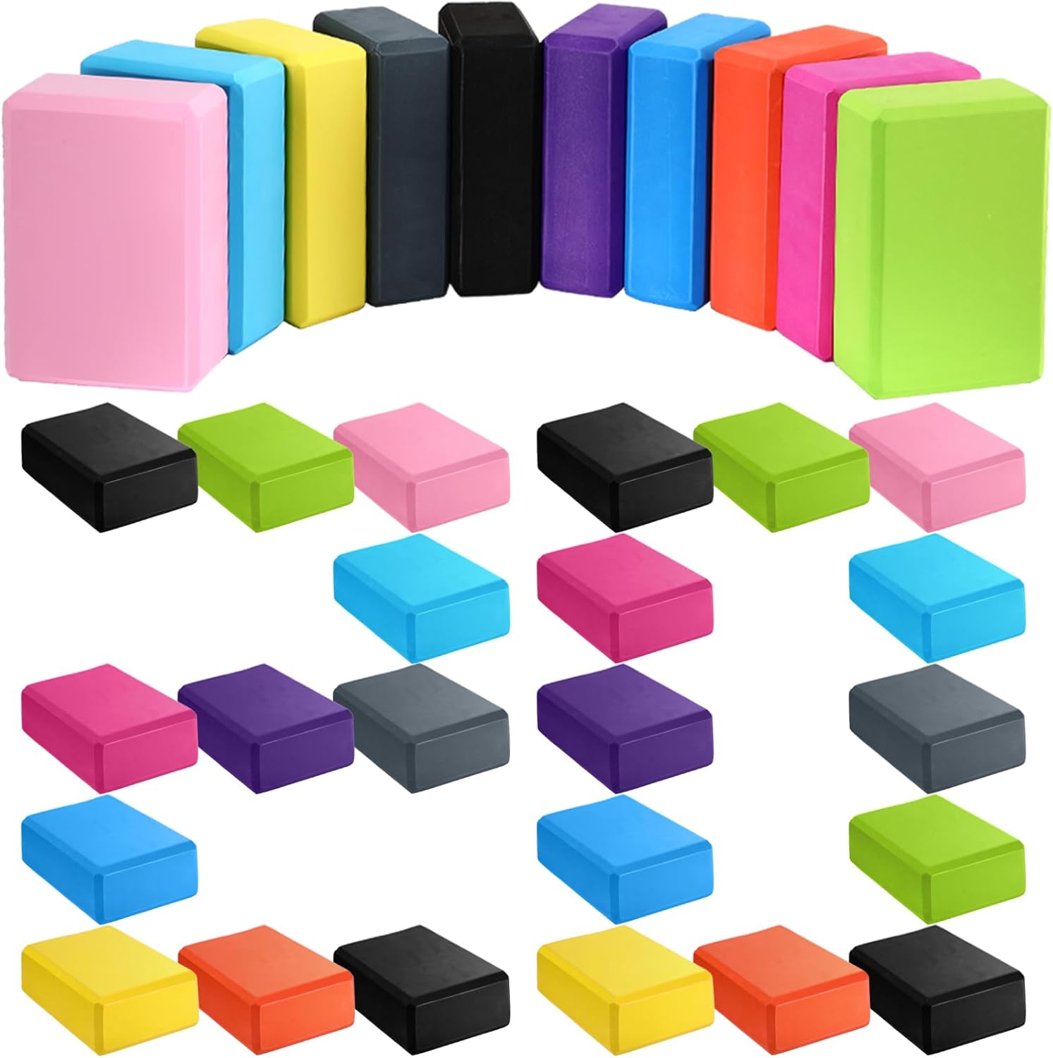 Non-Slip Yoga Blocks Set - Supportive Foam Bricks for Yoga & Pilates by Yilloog