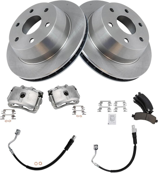 TRQ Rear Brake Pad & Rotor Kit for Chevrolet Express & GMC Savana