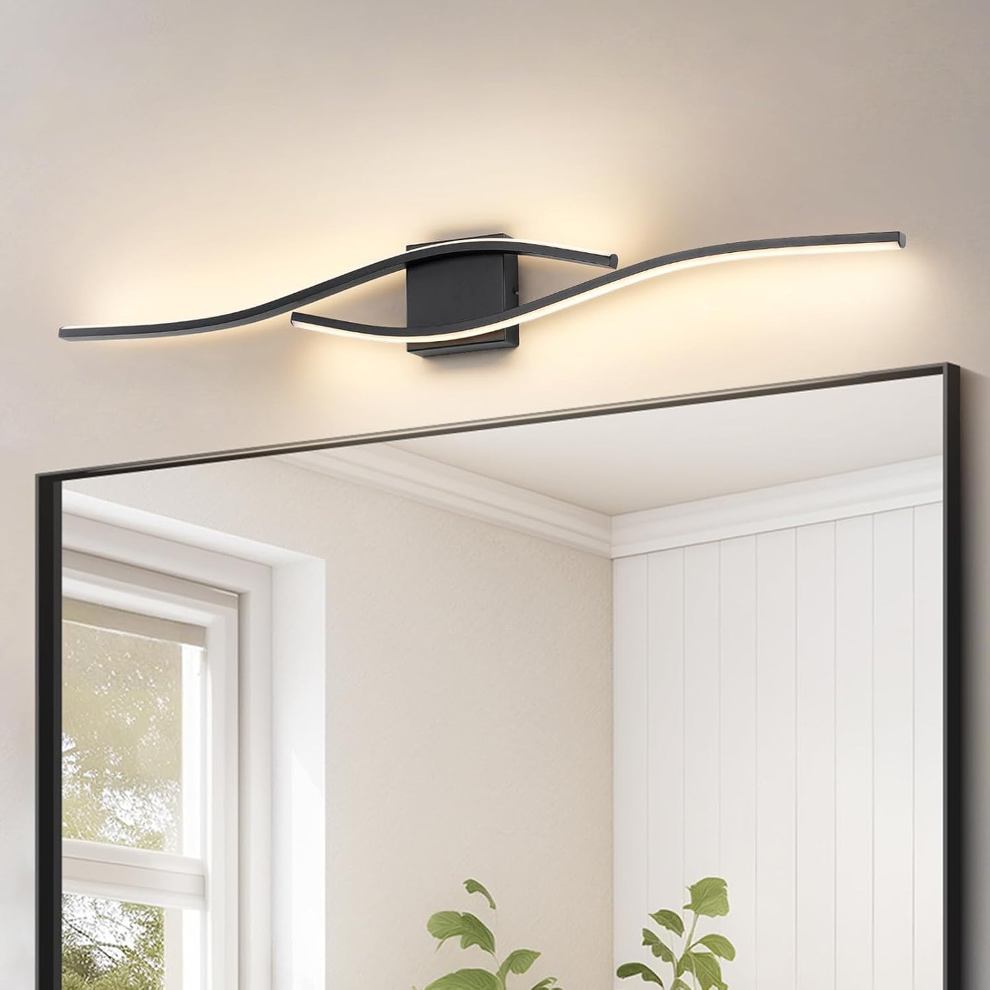 Dimmable Black Bathroom Vanity Light Fixture for Modern Spaces