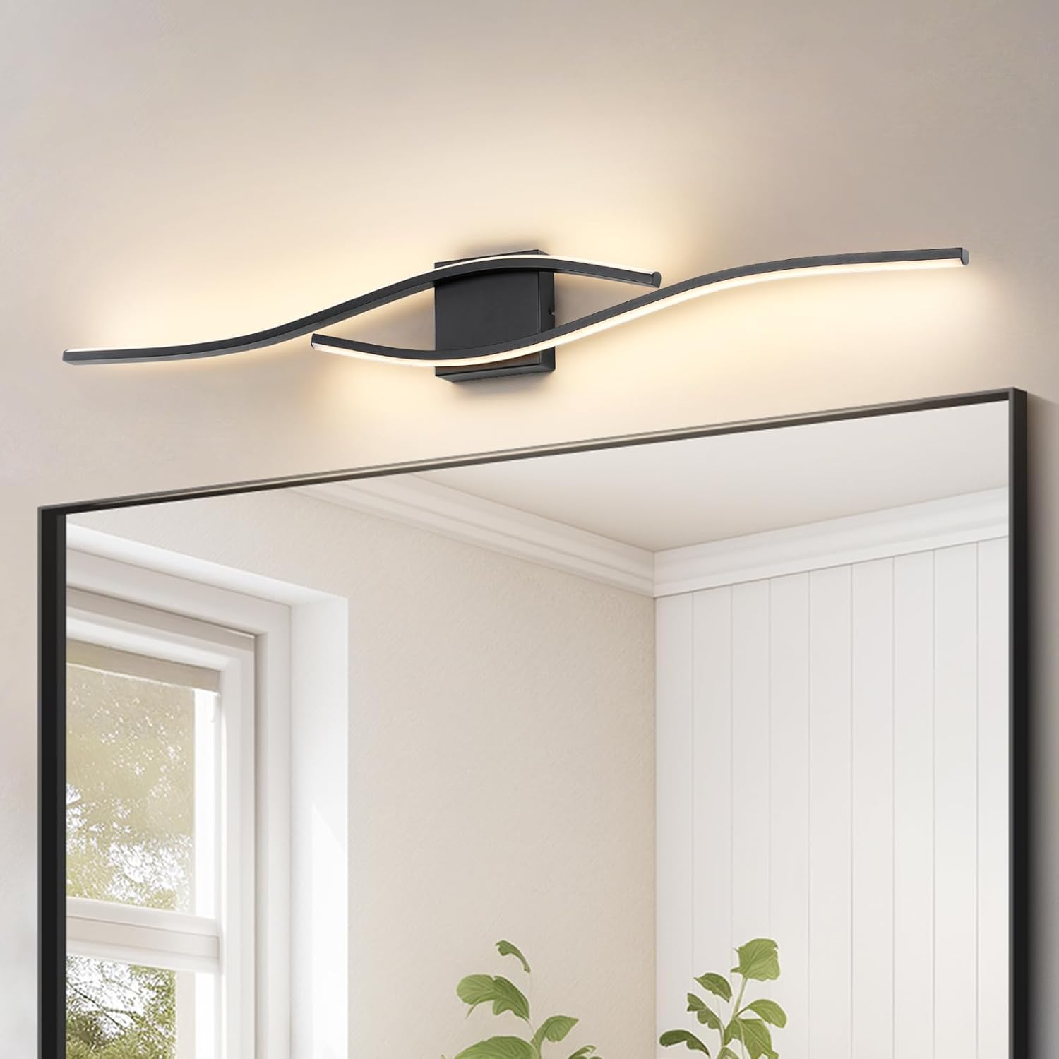 Dimmable Black Bathroom Vanity Light Fixture for Modern Spaces