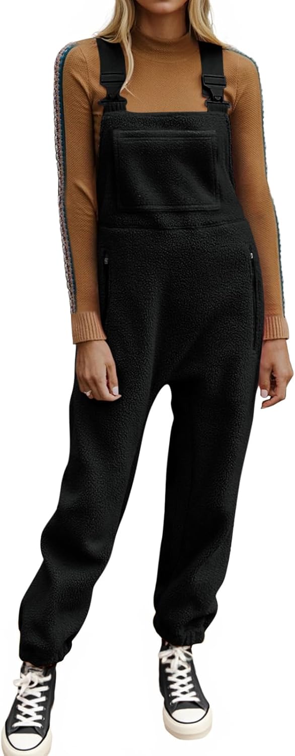 Ebifin Women's Fleece Warm Overalls for Cozy Winter Wear