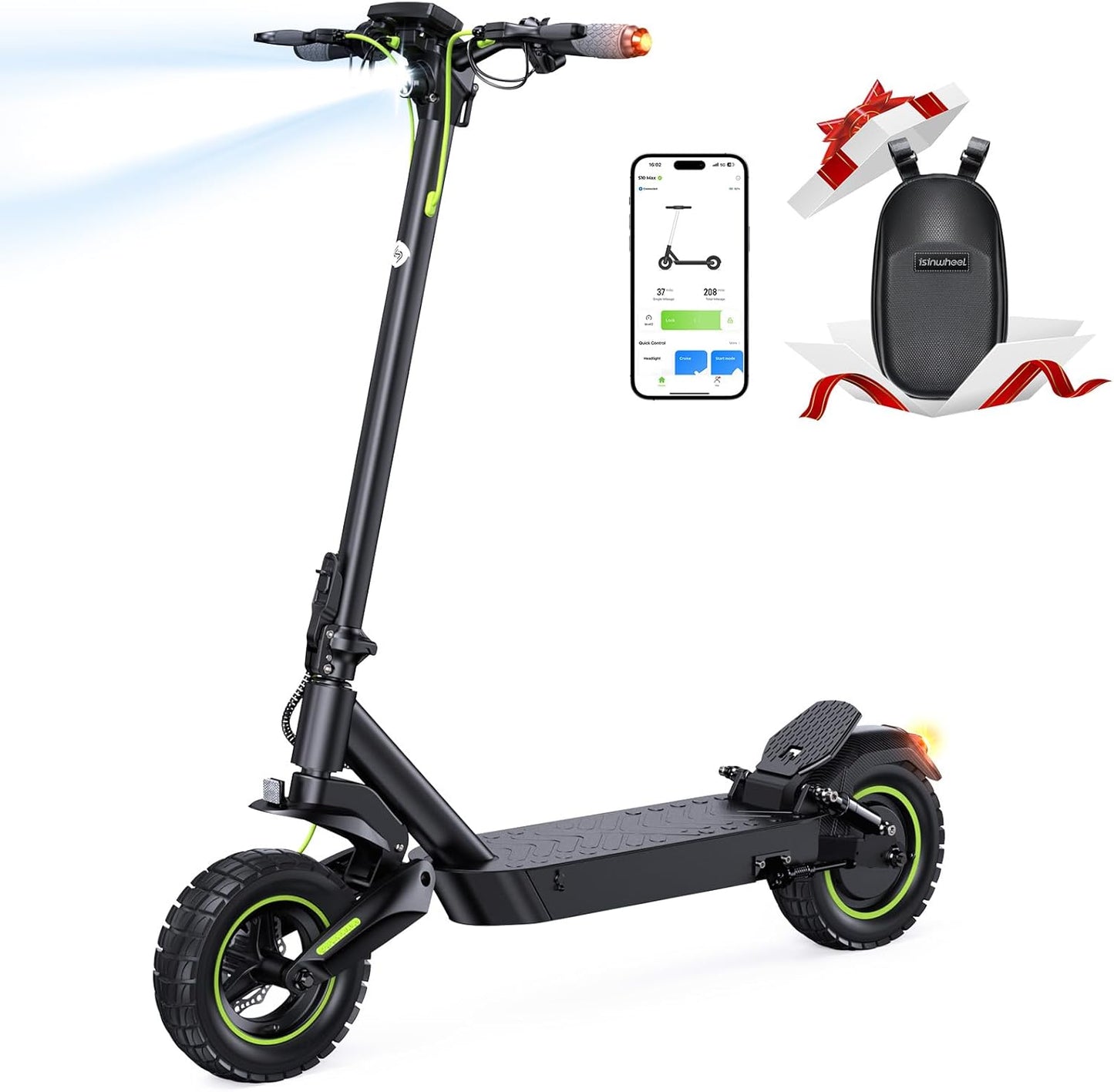 isinwheel Electric Scooter for Adults with 28 MPH Speed and Range