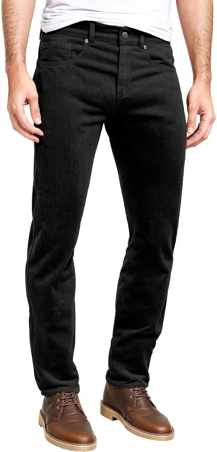 ETHANOL Men's Slim Stretchy Casual Corduroy Pant for Comfort
