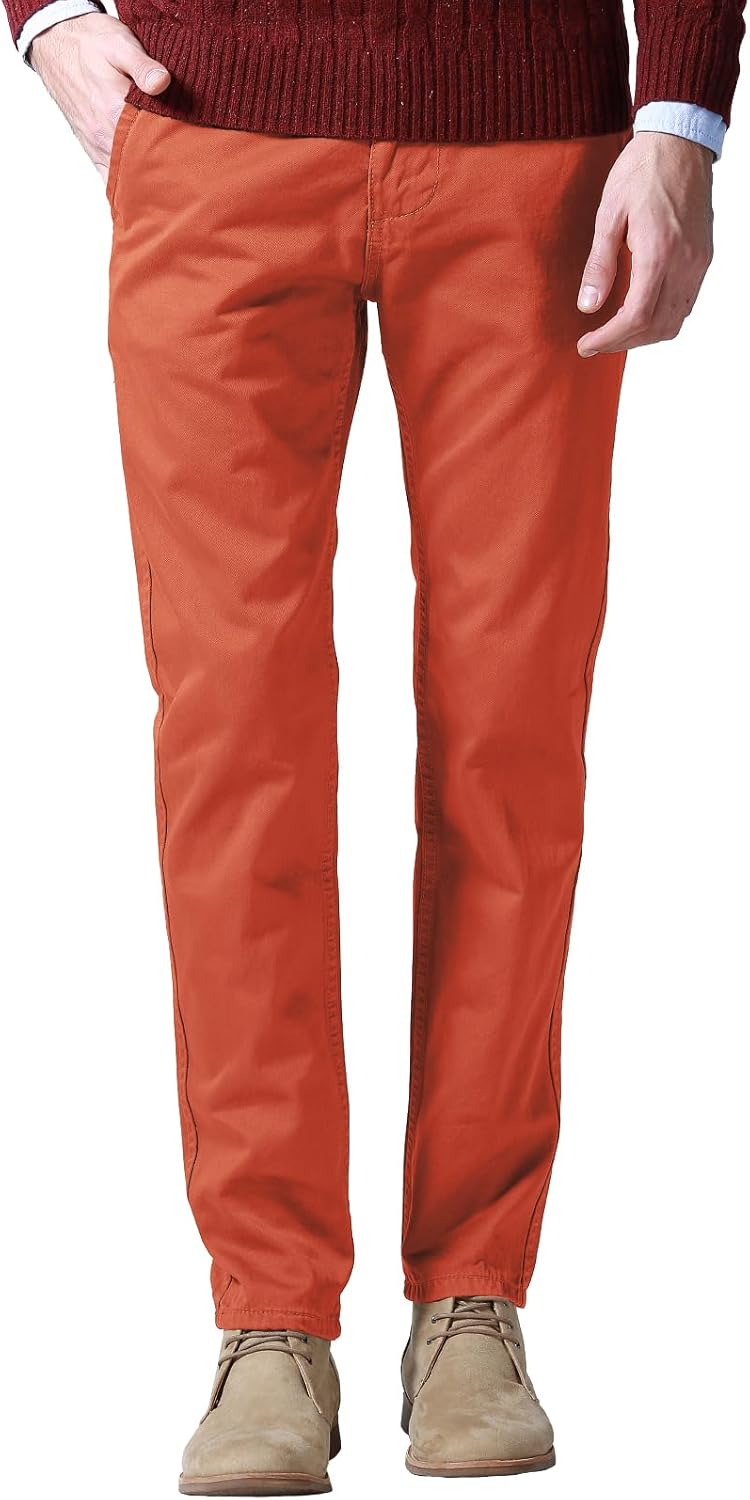Match Mens Slim Tapered Flat Front Casual Pants for Every Occasion