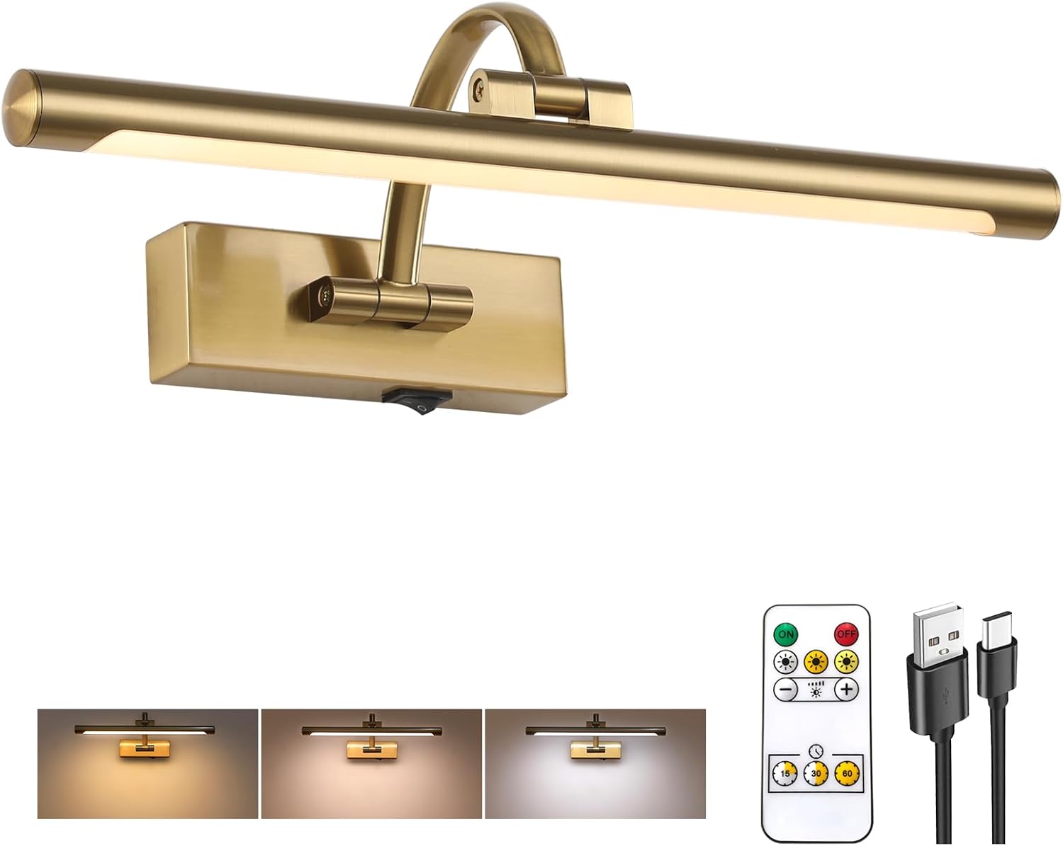 Wireless Picture Lights for Wall Rechargeable Art Light 15.7in