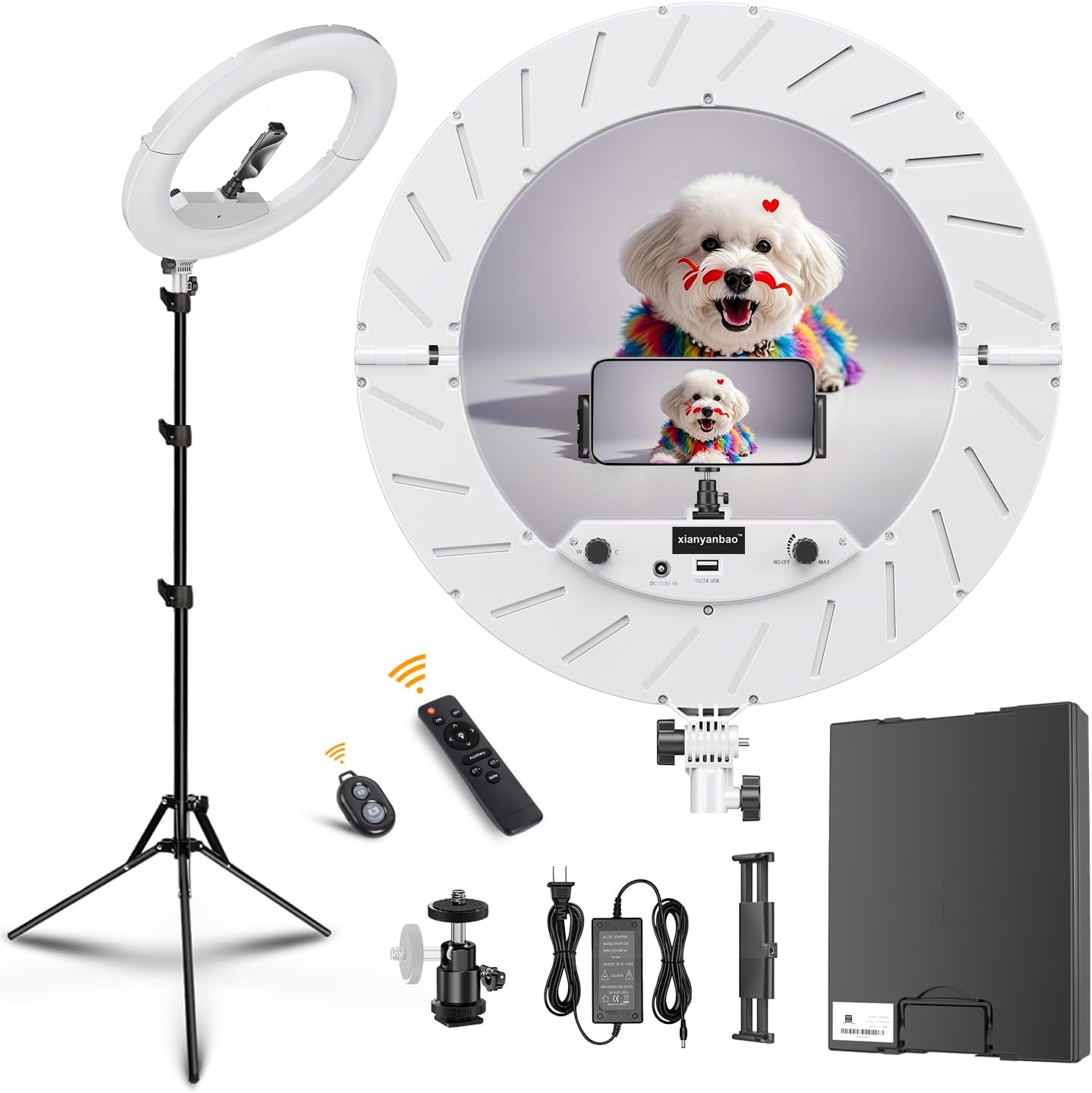 18 Inch Dimmable LED Ring Light Kit with Tripod and Remote