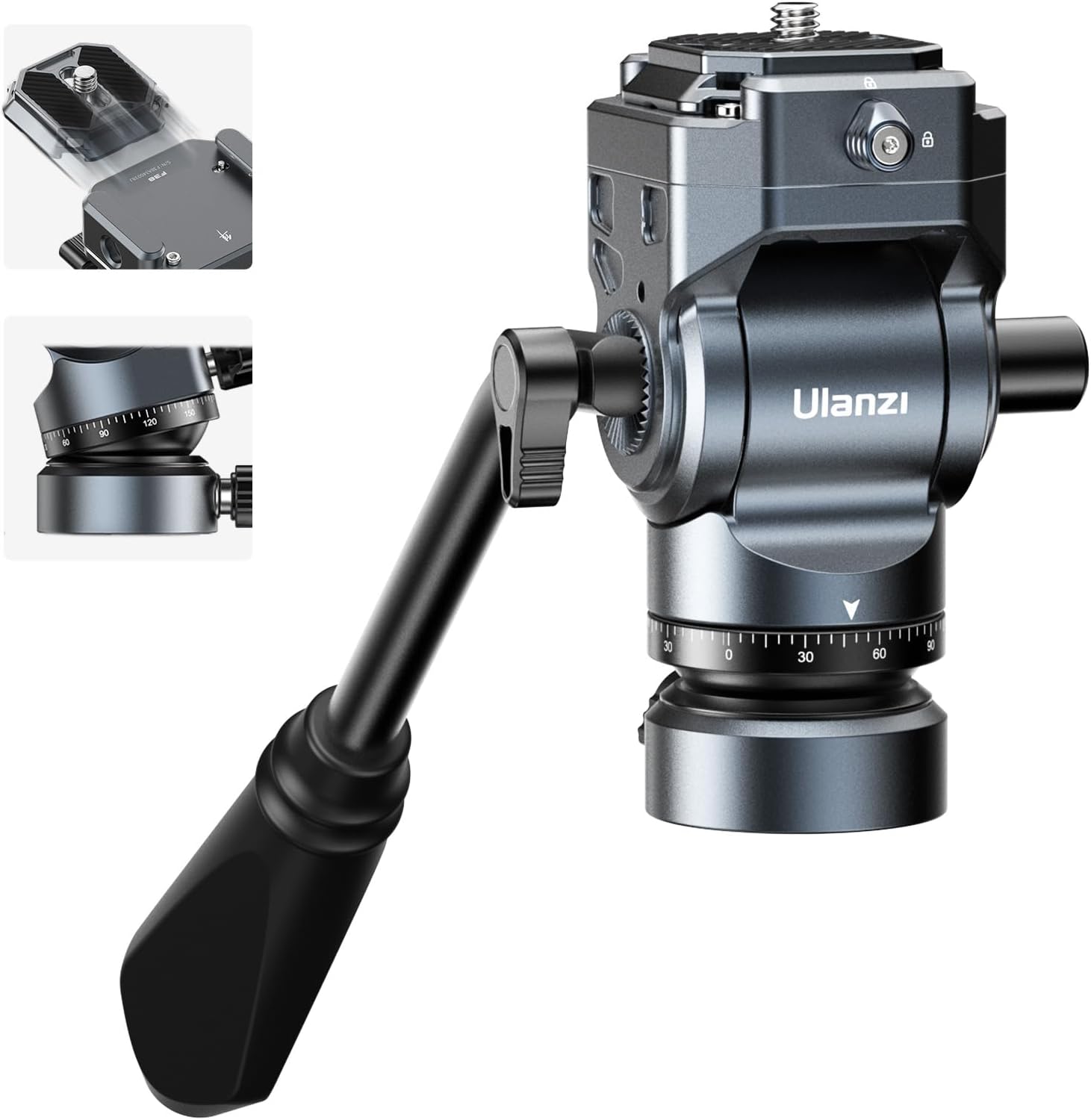 ULANZI F38 Video Fluid Head - Lightweight Mini Pan Tilt Head