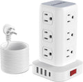 16.5FT Long Extension Cord Power Strip Tower - Space-Saving Surge