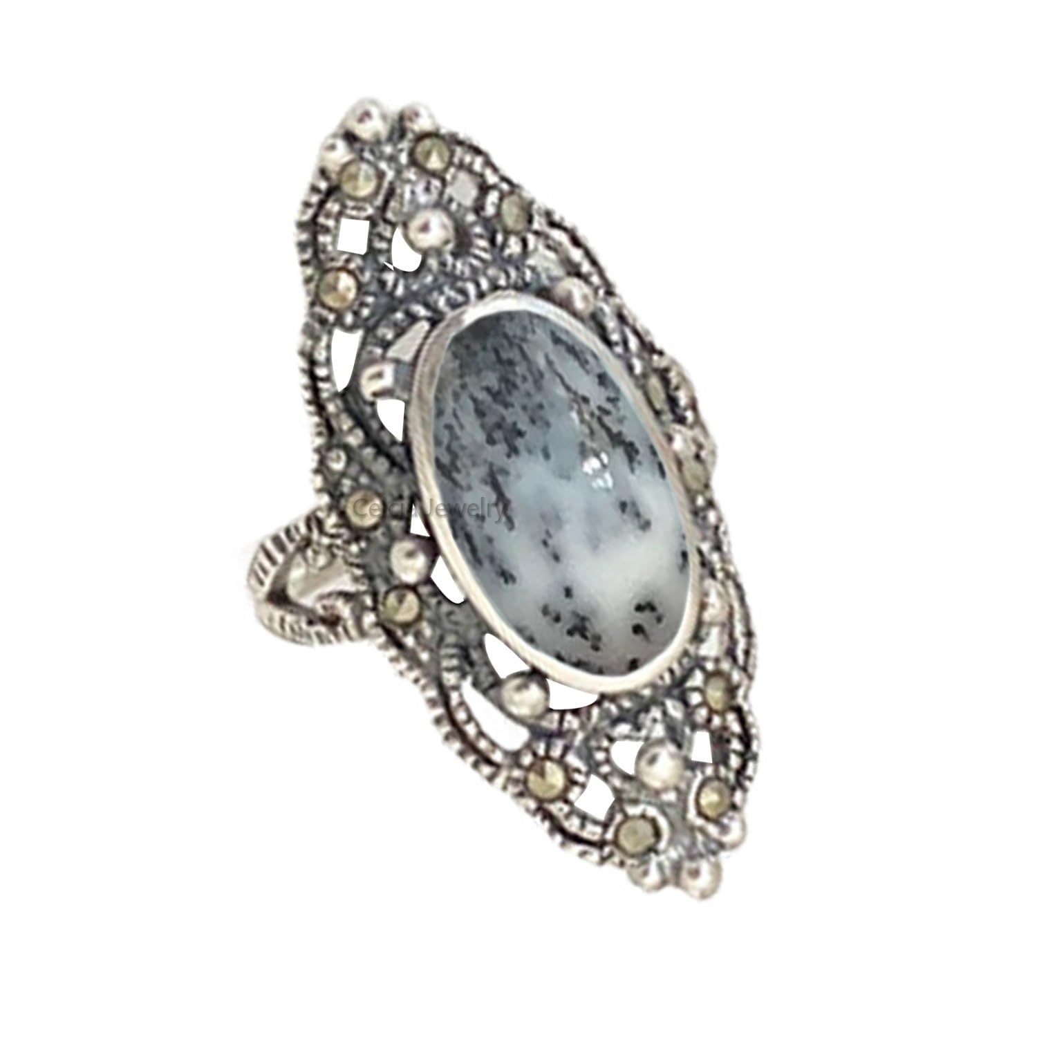 Pure 925 Sterling Silver Statement Turquoise Ring for Women