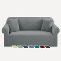 Jacquard Stretch Sofa Cover for 2 Cushion Loveseat - Begonia Leaf Dark