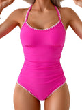 One Piece Tummy Control Swimsuit - Slimming Ruched Swimwear Eomenie
