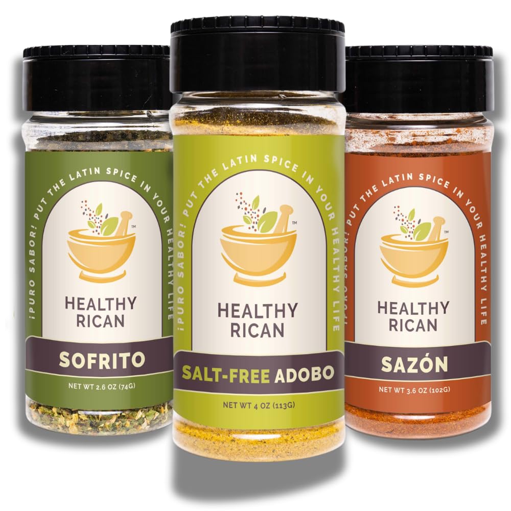 Healthy Rican Salt-Free Adobo and Sazon Seasoning Mix Bundle