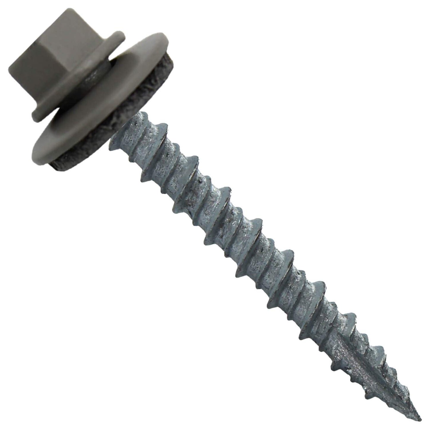 Metal Roofing Screws: 10 x 1-1/2 in Pewter Gray Hex Head Screws