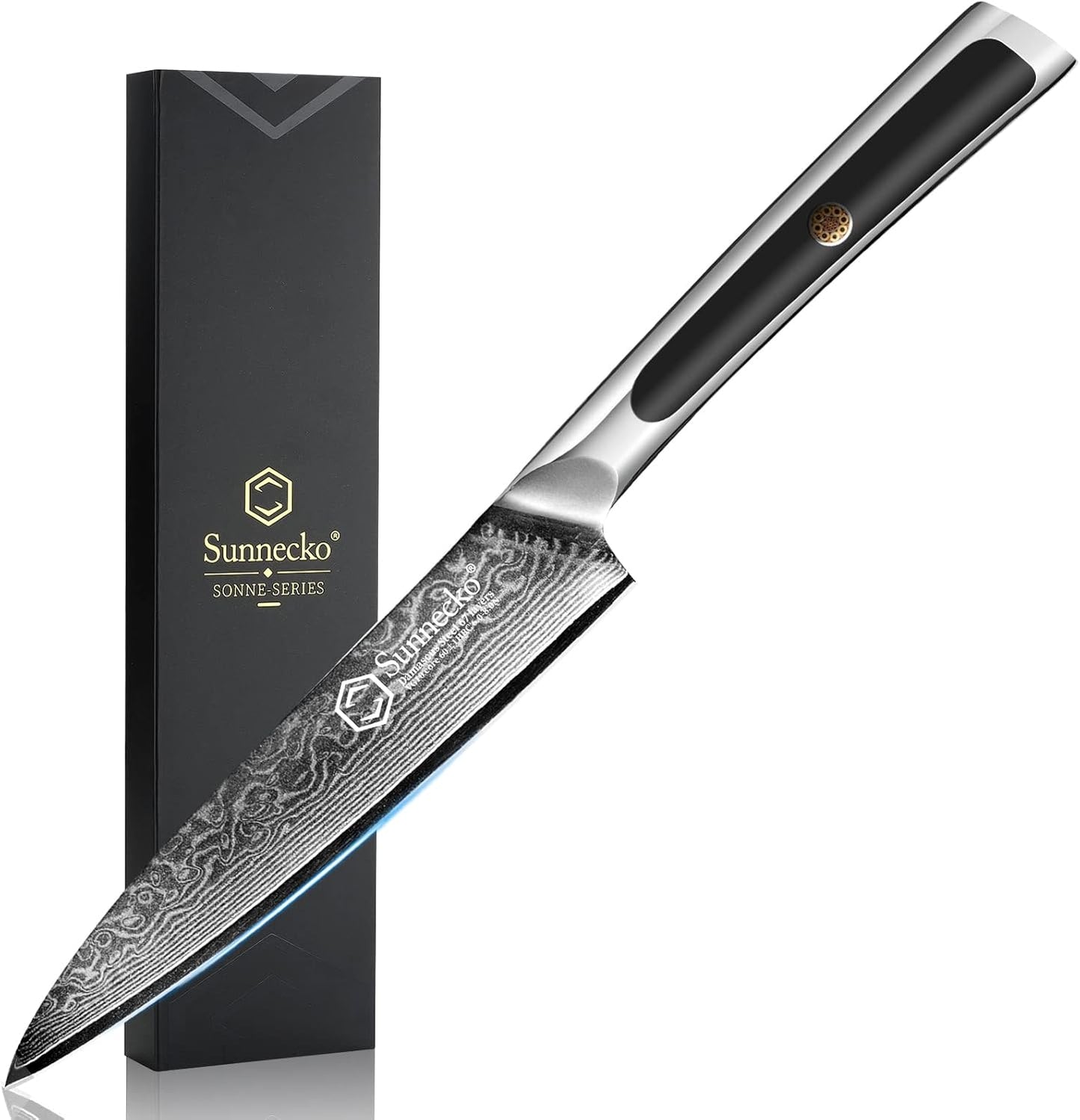 Sunnecko 5 Inch Paring Knife with VG10 Damascus Steel Blade
