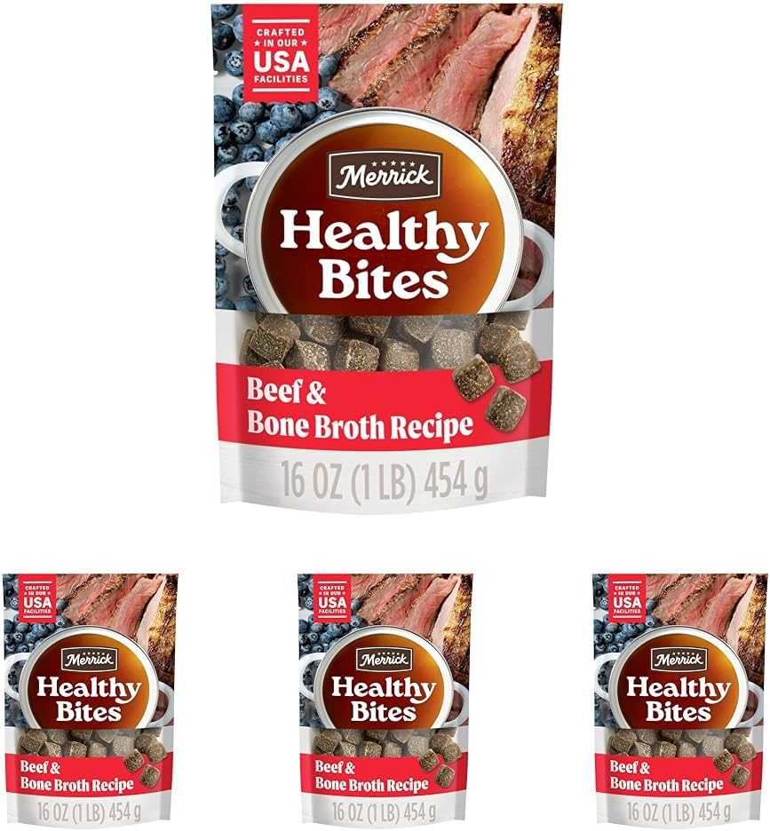 Merrick Healthy Bites Grain Free Dog Treats with Bone Broth