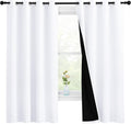 NICETOWN White 100% Blackout Lined Curtains - Thermal Insulated Drapes