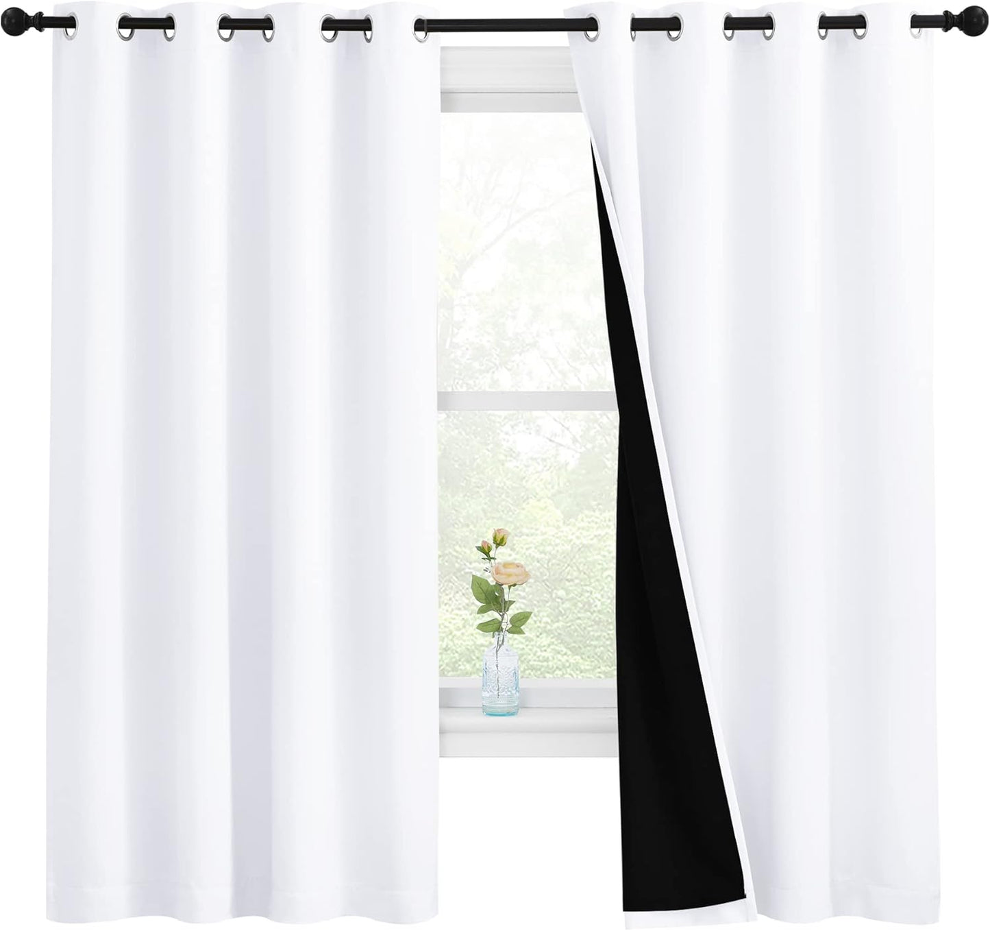NICETOWN 100% Blackout Lined Curtains for Total Darkness