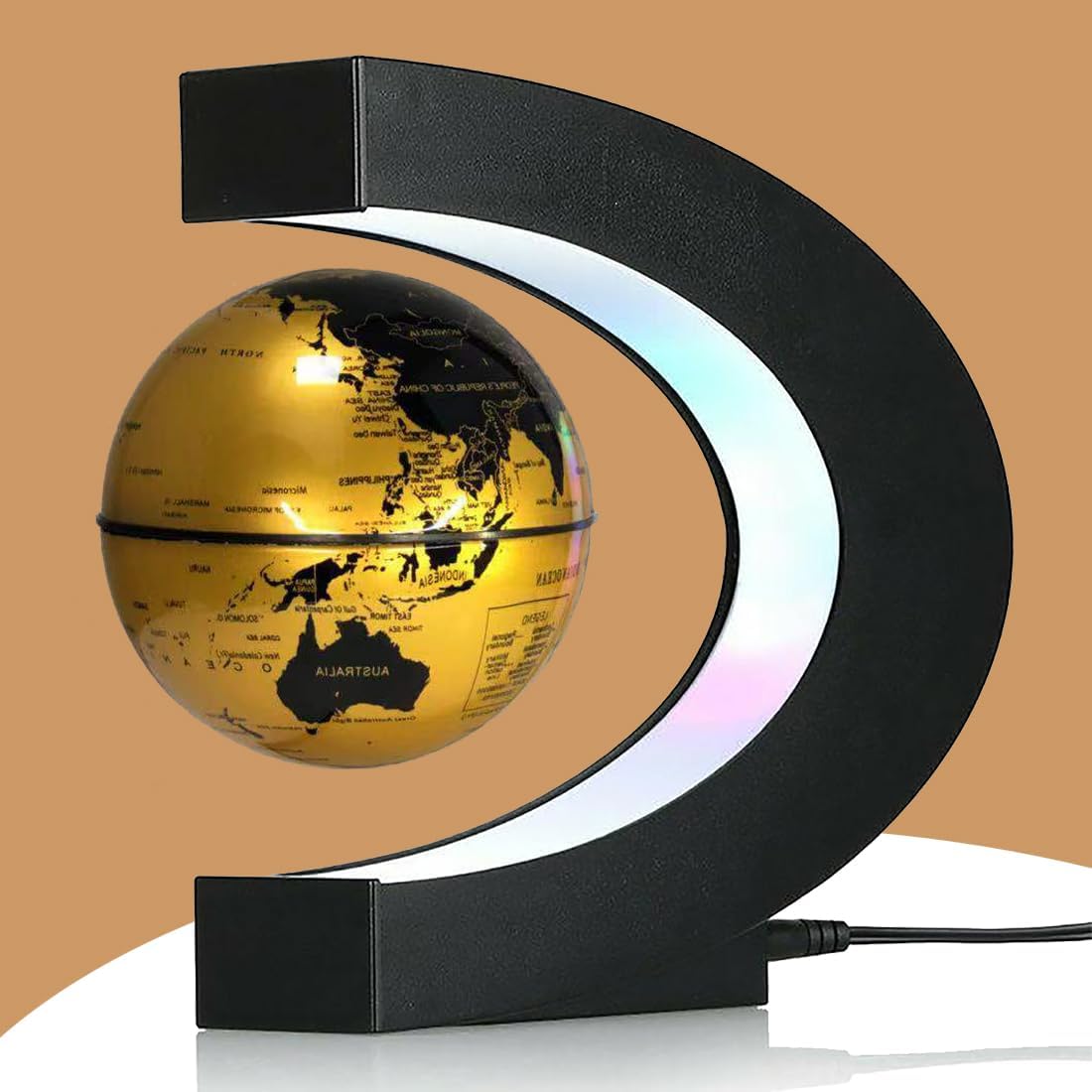 Levitating Globe w/ LED Light - Trendy Desk Decor