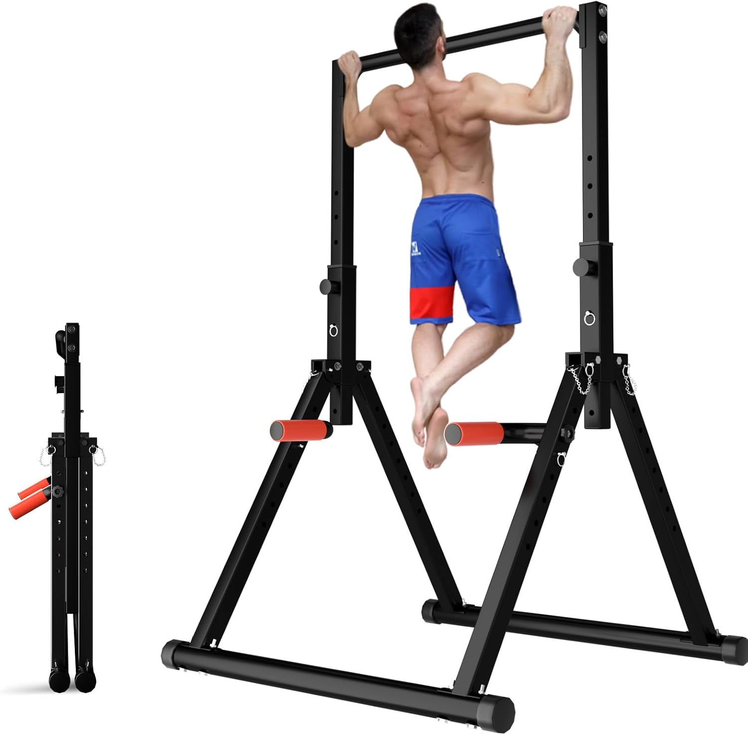 DOBESTS Foldable Power Tower for Home Gym Strength Training