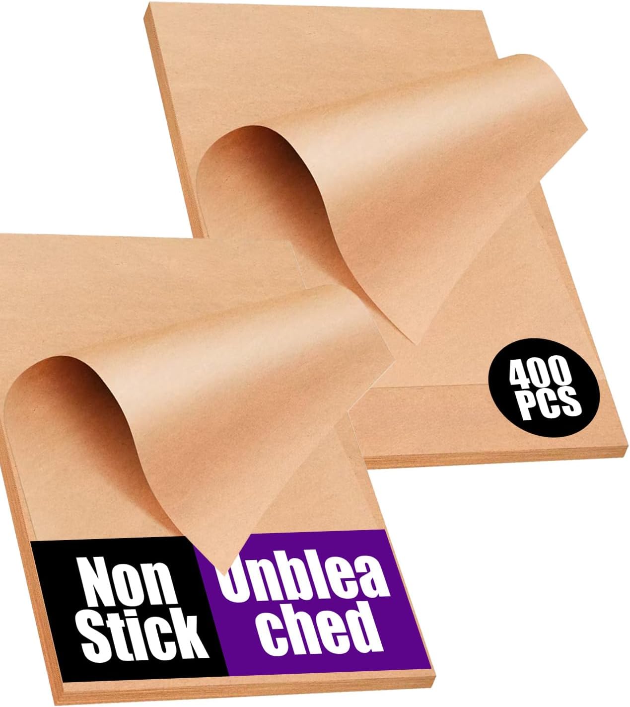 400PCS Unbleached Parchment Paper Sheets for Baking and Cooking