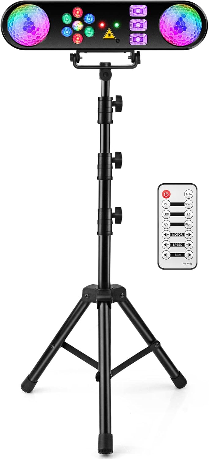 5-in-1 DJ Lights with Stand for Ultimate Party Experience
