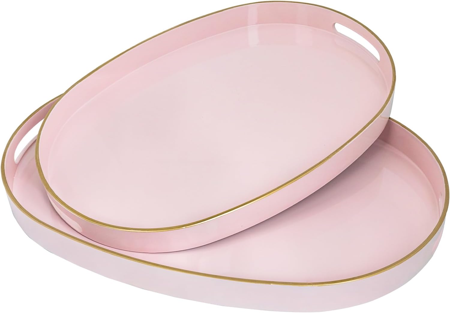 MAONAME Pink Serving Trays with Handles for Home Decor