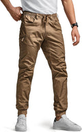 CQR Men's Flex Lightweight Joggers - Tapered Water Resistant Fit Urban