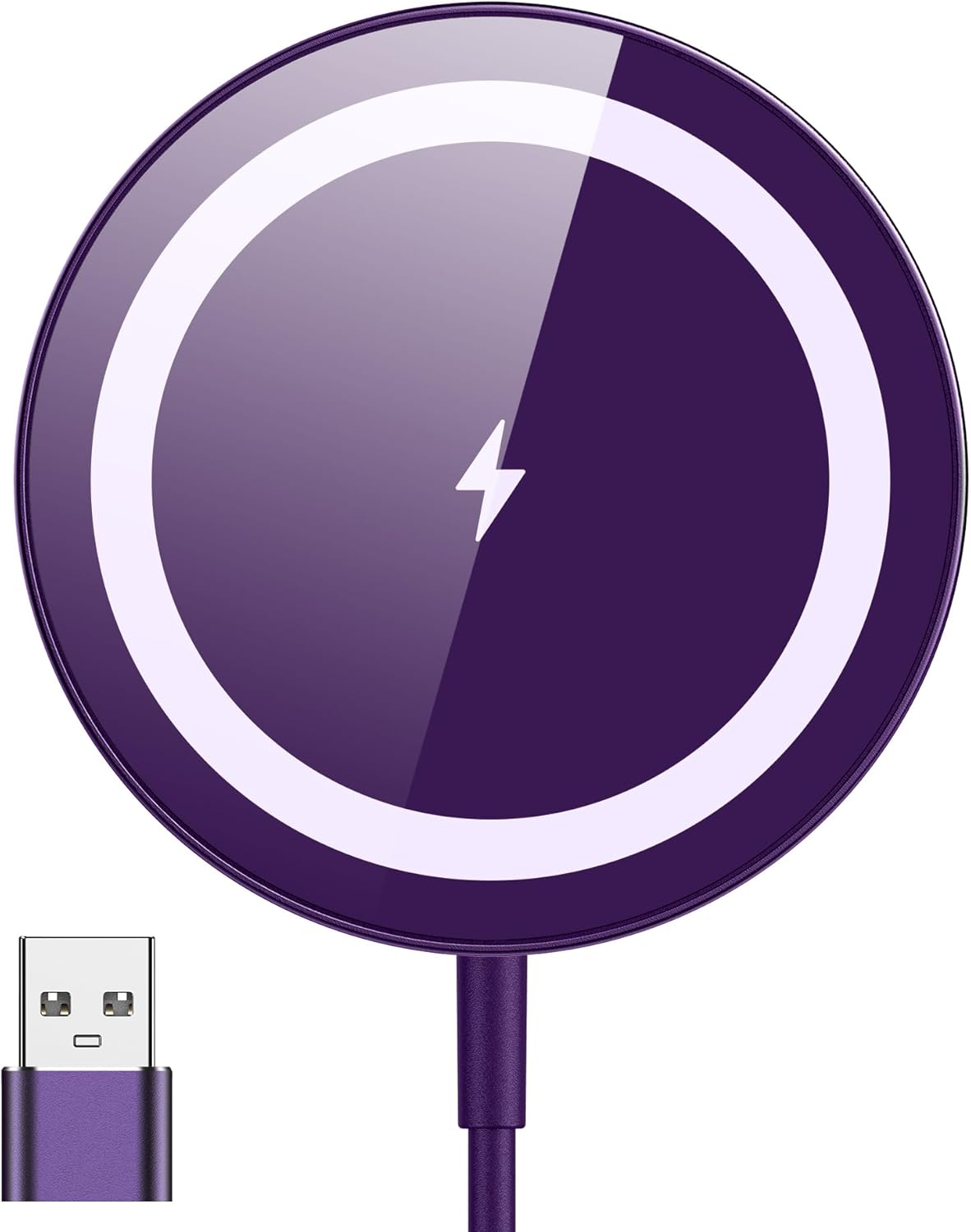 15W Fast Magnetic Charger for iPhone & AirPods - Purple