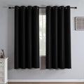 Black Blackout Curtains 72 in Length 2 Panels Set - Room Darkening