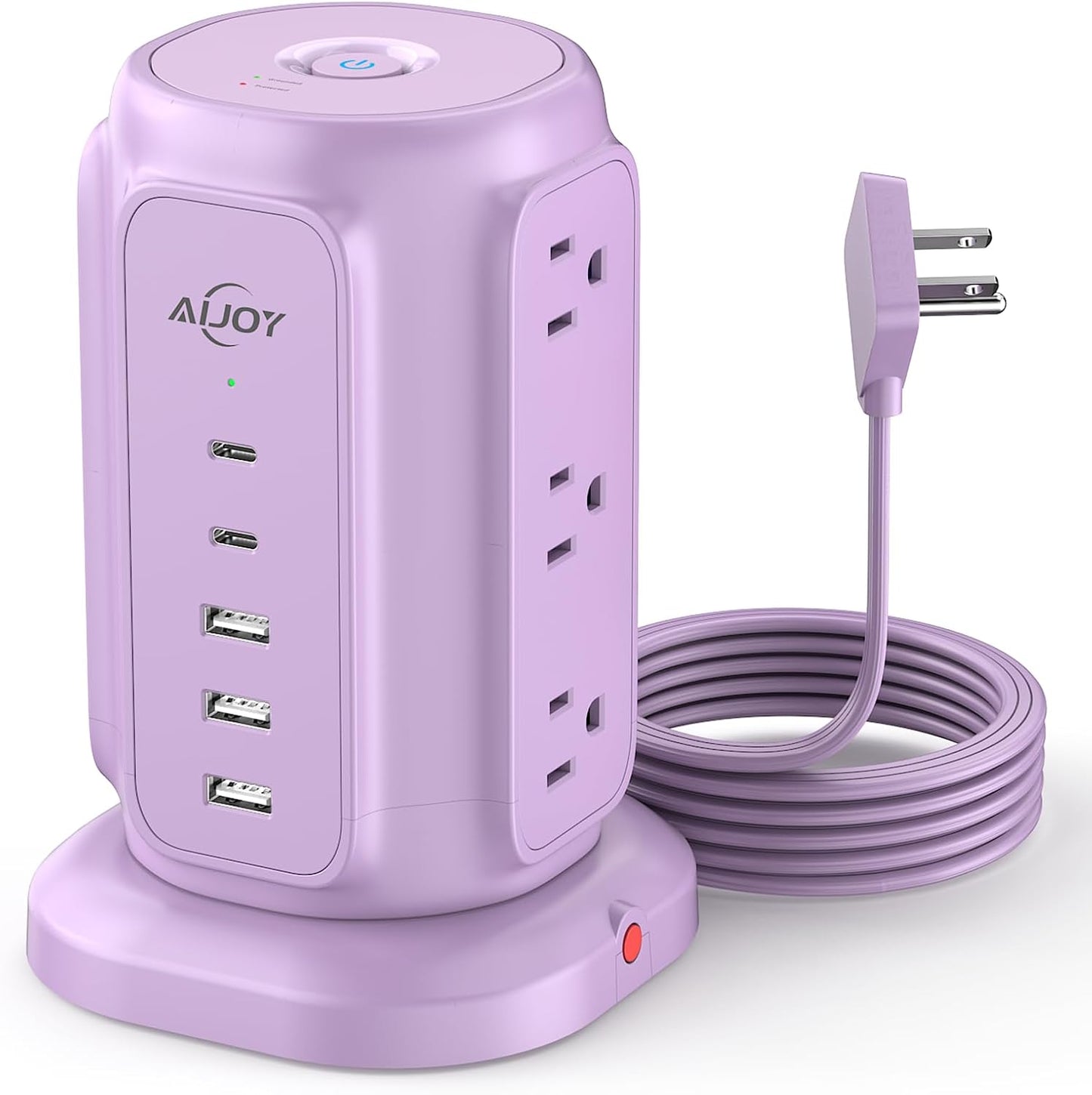 AiJoy Power Strip Tower with 9 Outlets and 5 USB Ports