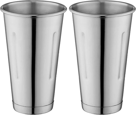 Set of 2 Stainless Steel Milkshake Cups - 30 oz