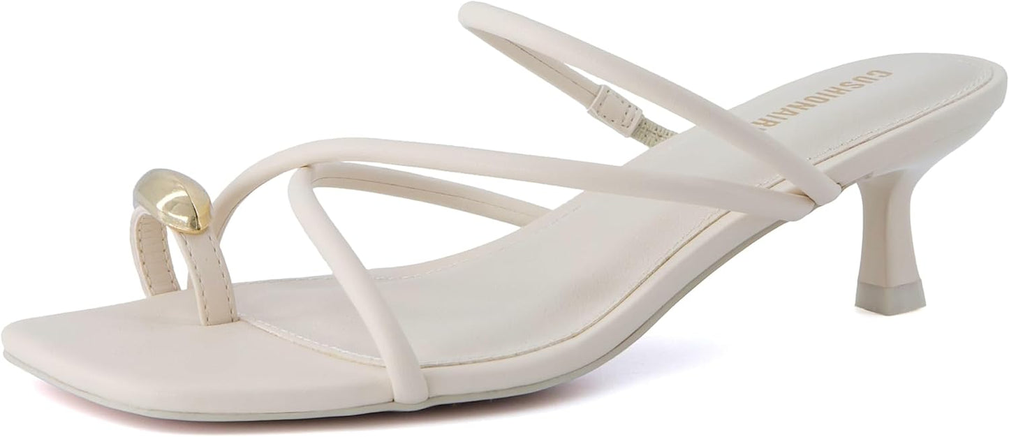 CUSHIONAIRE Maui Strappy Womens Sandals with Kitten Heels