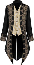 Crubelon Men Steampunk Medieval Jacket Gothic Victorian Frock Coat