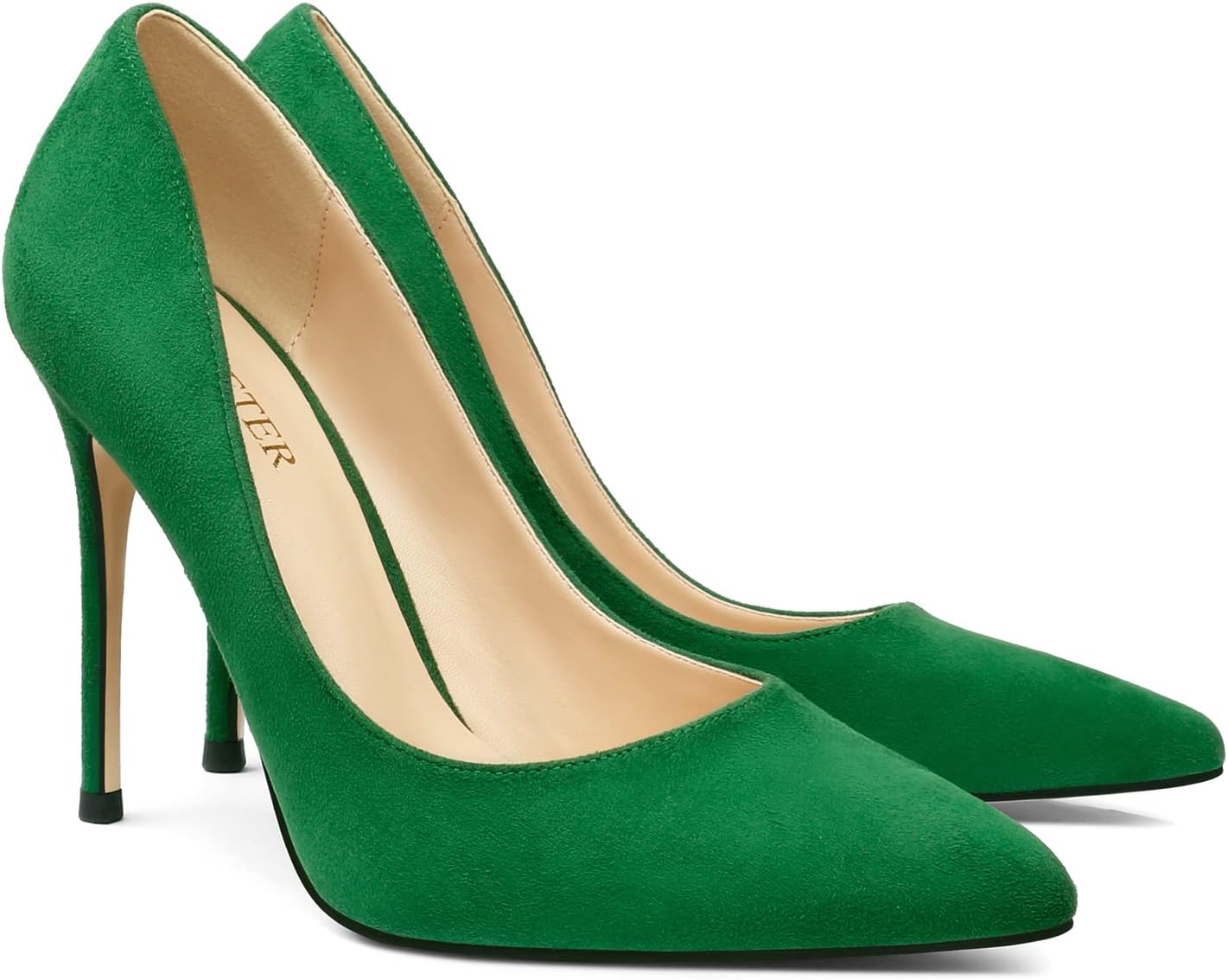 COLETER Women's 4 Inch Pumps Pointy Toe Wedding Dress Shoes