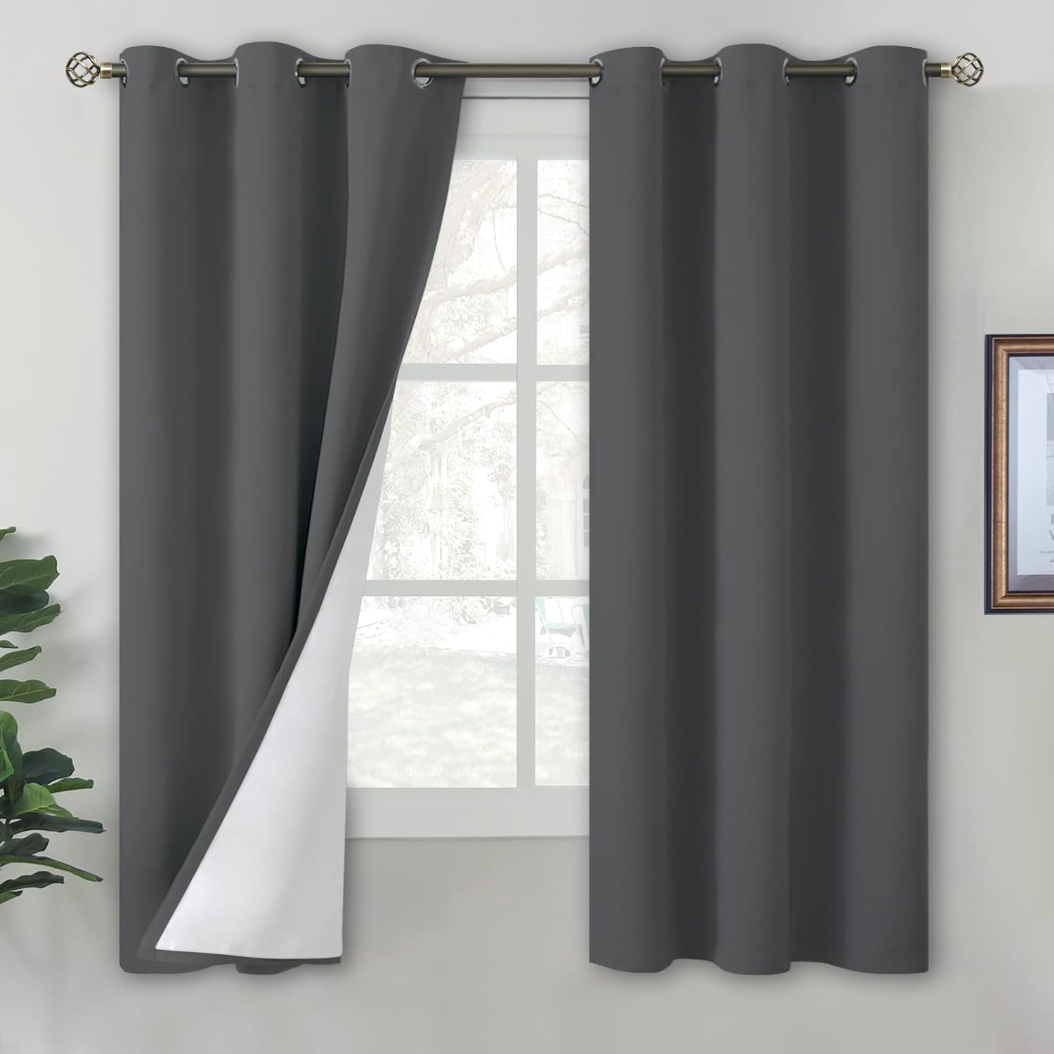 BGment Blackout Curtains for Bedroom 63 Inch Length Set of 2