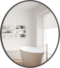 Round Wall Mirror 20 in Black Circle Mirror for Bathroom - Modern