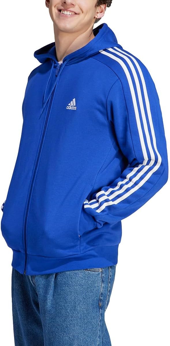 adidas Men's 3-Stripes Full-Zip Hoodie - Stay Warm!