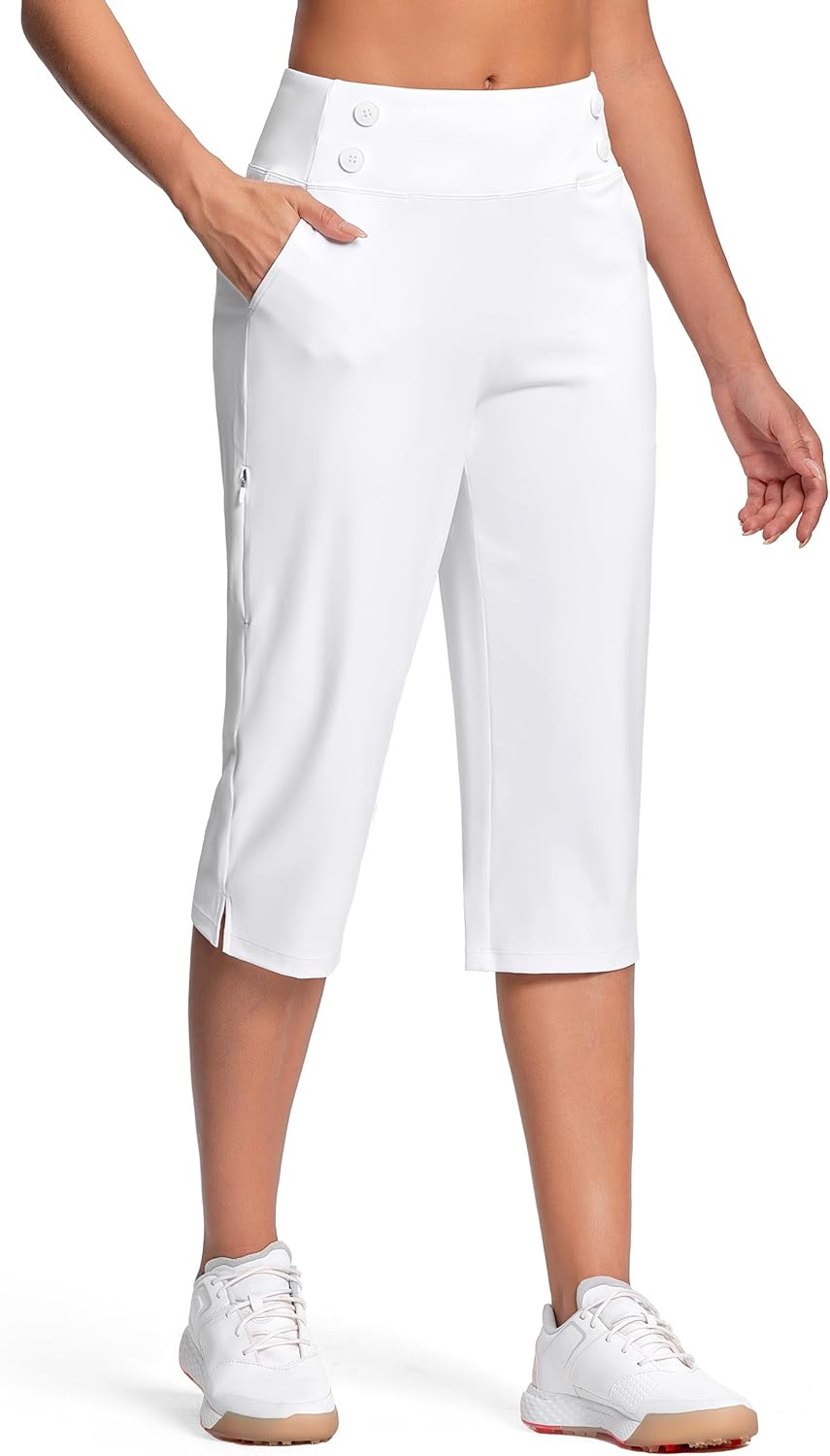 18in Dressy Capri Pants for Women High Waist Stretch Style