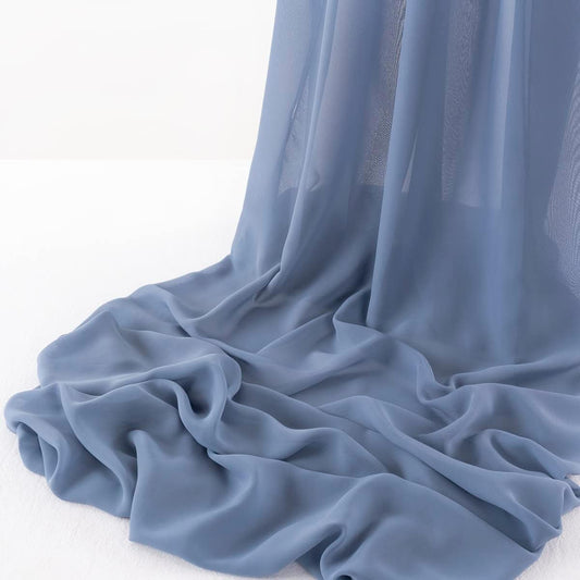 Dusty Blue Chiffon Fabric by The Yard for Elegant Decor