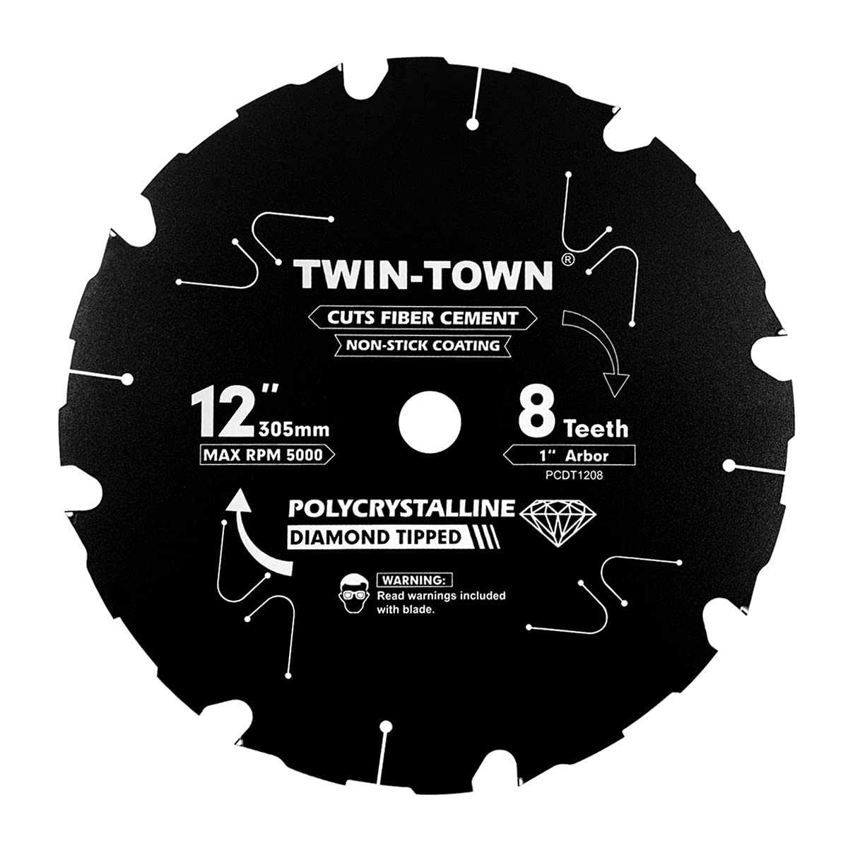 TWIN-TOWN 12 Inch PCD Hardie Fiber Cement Saw Blade