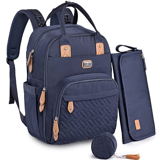 Dikaslon Diaper Bag Backpack with Changing Pad and Stroller Straps